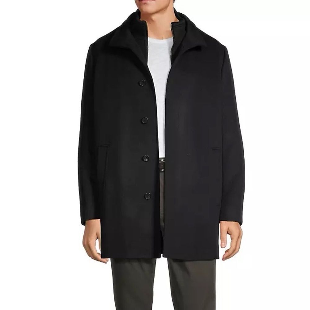 Cardinal of Canada MONT-ROYAL NAVY MELANGE WOOL & CASHMERE CAR COAT Mens Sz XXL